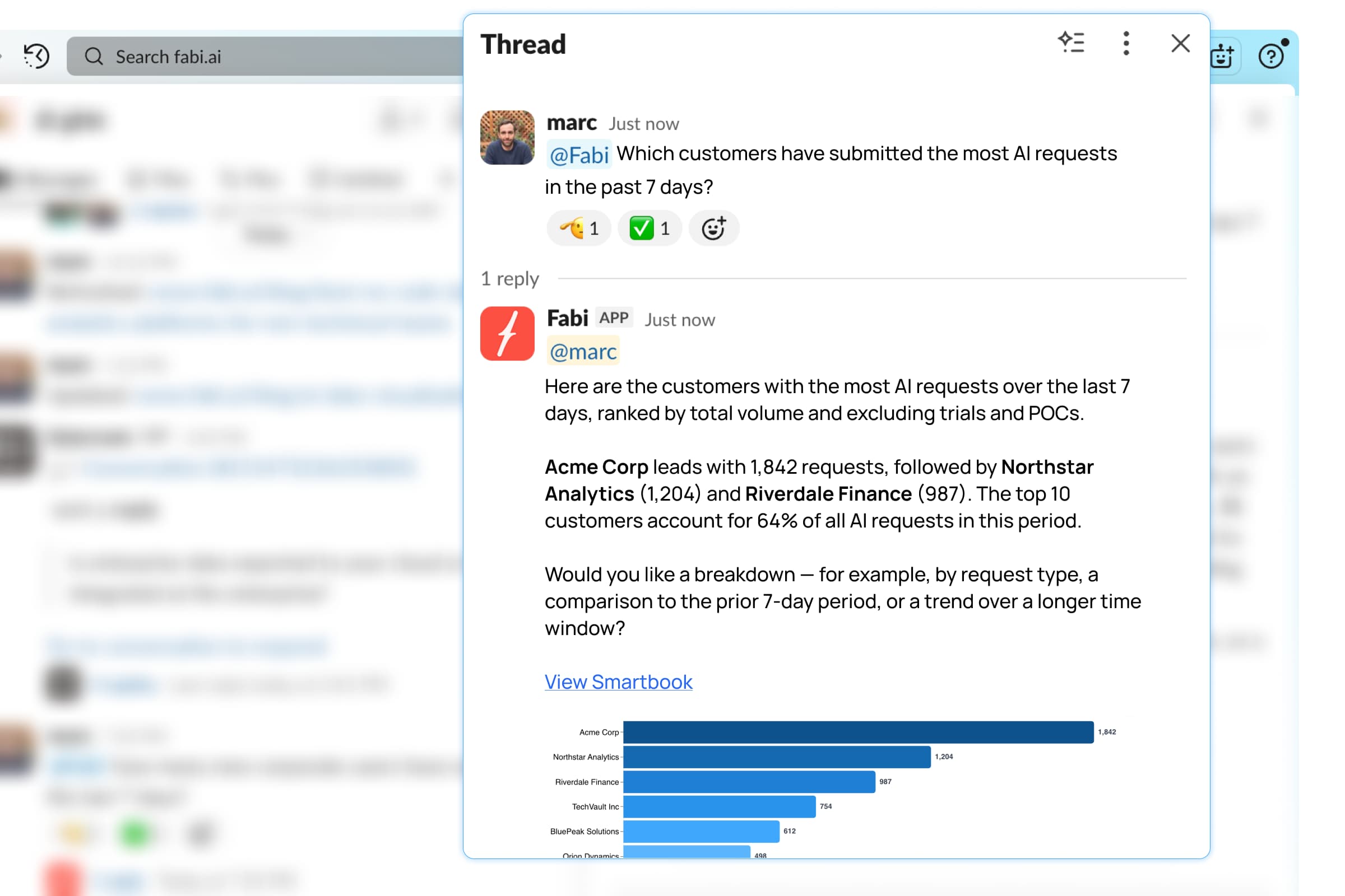 Self-service analytics with an AI agent in Slack